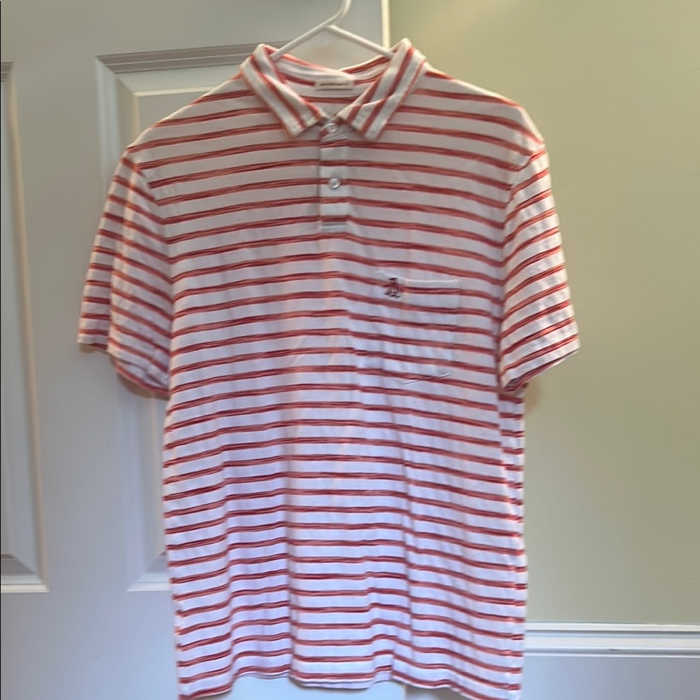 Original Penguin Red and White Polo Shirt